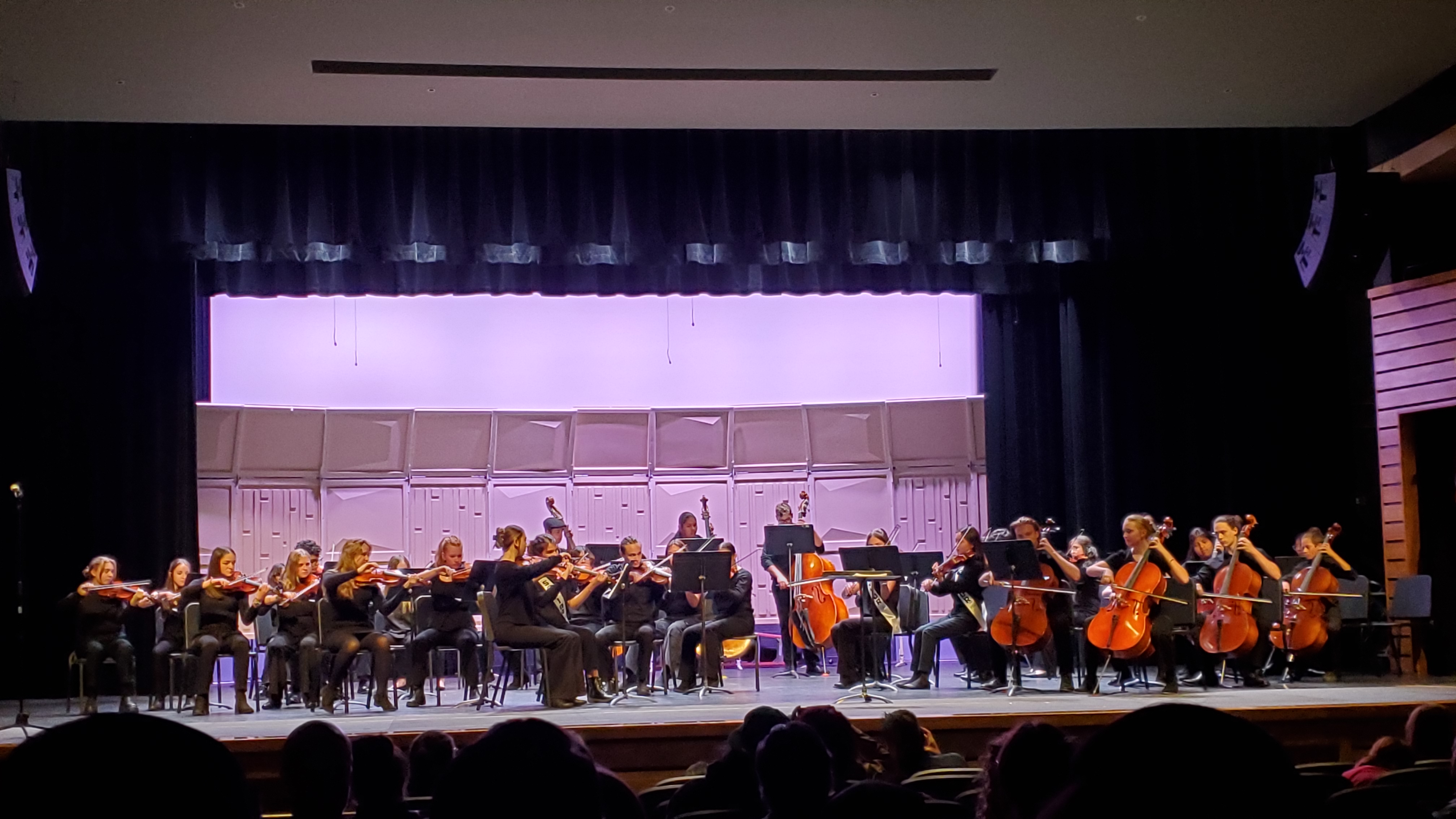 FHS orchestra students performing